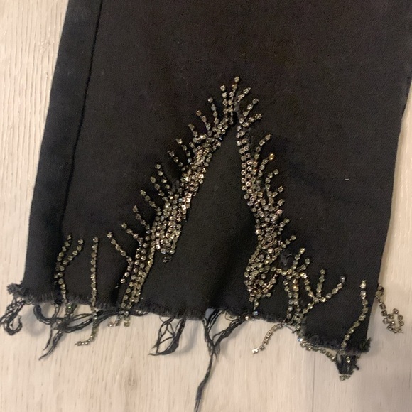 Risen‎ jeans black distressed bling bling size 13/31 high waisted raw ham party - Picture 8 of 16
